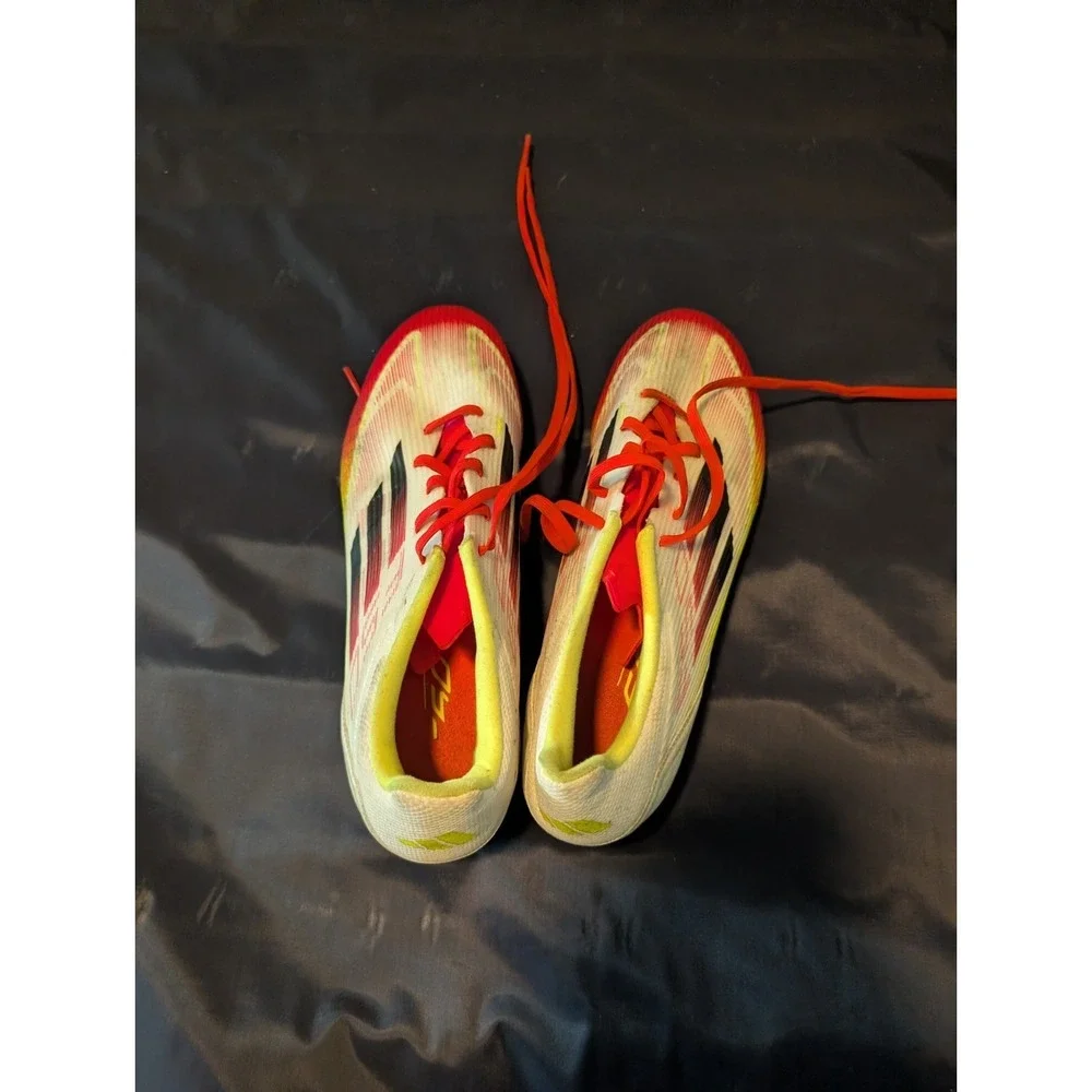 FSO Unisex Soccer Cleats White Red Yellow Adult US Size 10